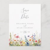 Rustieke weide botanische save the date briefkaart (Voorkant)