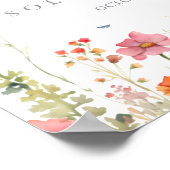 Rustieke Weide Botanische Trouw Welkom Bord Poster (Hoek)