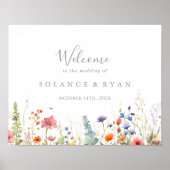 Rustieke Weide Botanische Trouw Welkom Bord Poster (Voorkant)