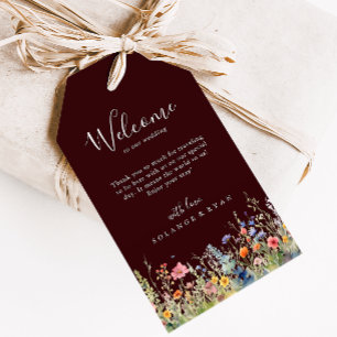 Rustieke Weide Botanische Trouw Welkom Cadeaulabel