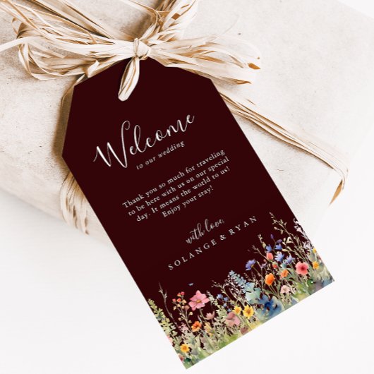 Rustieke Weide Botanische Trouw Welkom Cadeaulabel