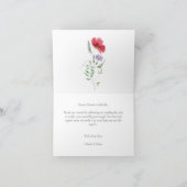 Rustieke Weide Klaproos & Lavendel Bruiloft Bedankkaart (Binnen)