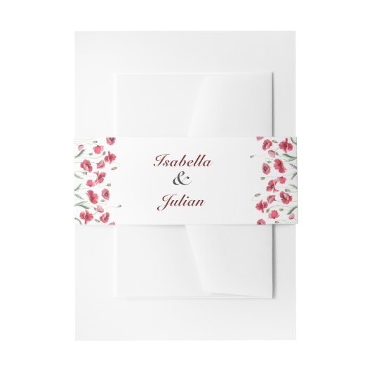 Rustieke Weide Klaproos & Lavendel Bruiloft Uitnodigingen Wikkel (Voorkant Voorbeeld)