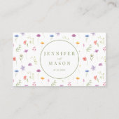 Rustieke weide kleurrijke wilde bloem bloemenbruil plaatskaartje (Achterkant)