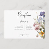 Rustieke weide Wildbloemen Paarse receptie Informatiekaartje (Voorkant)