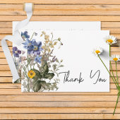 Rustieke weide Wildbloemen Paarse Waterverf Bedankkaart