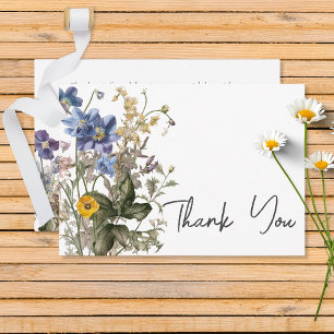 Rustieke weide Wildbloemen Paarse Waterverf Bedankkaart