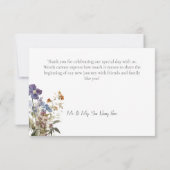 Rustieke weide Wildbloemen Paarse Waterverf Bedankkaart (Achterkant)