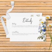 Rustieke weide Wildbloemen Paarse Waterverf Informatiekaartje