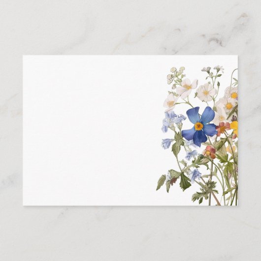 Rustieke weide Wildbloemen Paarse Waterverf Informatiekaartje (Achterkant)