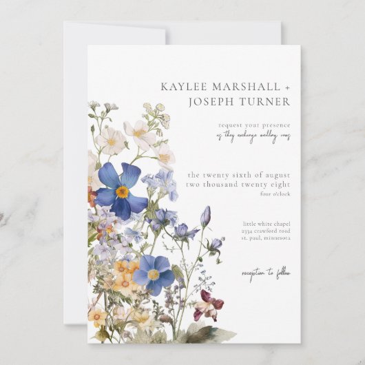 Rustieke weide Wildbloemen Paarse Waterverf Kaart (Voorkant)