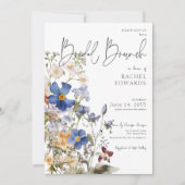 Rustieke weide Wildbloemen Waterverf bruids brunch Kaart (Voorkant)