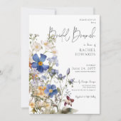 Rustieke weide Wildbloemen Waterverf bruids brunch Kaart (Voorkant)