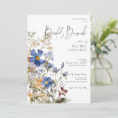 Rustieke weide Wildbloemen Waterverf bruids brunch Kaart (Staand voorkant)