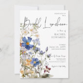 Rustieke weide Wildbloemen Waterverf bruids lunch Kaart (Voorkant)