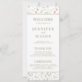 Rustieke weide wildflower bruiloft programma kaart (Voorkant)