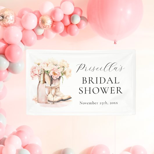 Rustieke Welcome Boots Bubbly Cowgirl VRIJGEZELLEN Spandoek