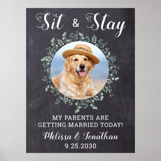 Rustieke Welkom Persoonlijke Hond Foto Hond Huweli Poster (Voorkant)