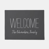 Rustieke welkomstscript familienaam deurmat (Voorkant)