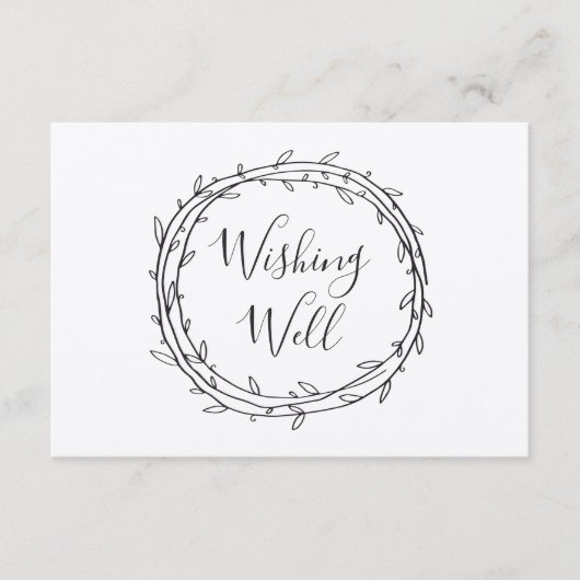 Rustieke wens goed. Botanische land bruiloft Informatiekaartje (Voorkant)