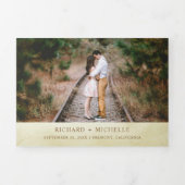 rustieke Wereldkaart Alles in een bruiloft Drieluik Uitnodiging (Cover)