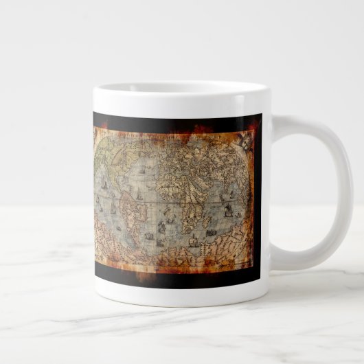 Rustieke Wereldkaart Jumbo soep mok (Rechts)