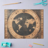Rustieke Wereldkaart Wereldbol (4) Tissuepapier (Craft)