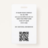 Rustieke werknemer ID Naam Foto Woodgrain Zwart Badge (Achterkant)