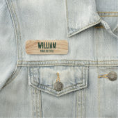 Rustieke werknemer Woodgrain Green Company persone Naamplaatje (In situ)