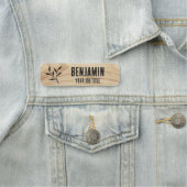 Rustieke Werknemersnaam Woodgrain Black Personeel Naamplaatje (In situ)