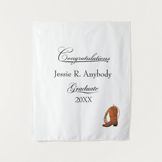 Rustieke Western Afstudeerceremonie Wandkleed (Voorkant)