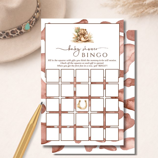 Rustieke Western Baby Shower Bingo Activiteit Spel (Creator heeft geüpload)