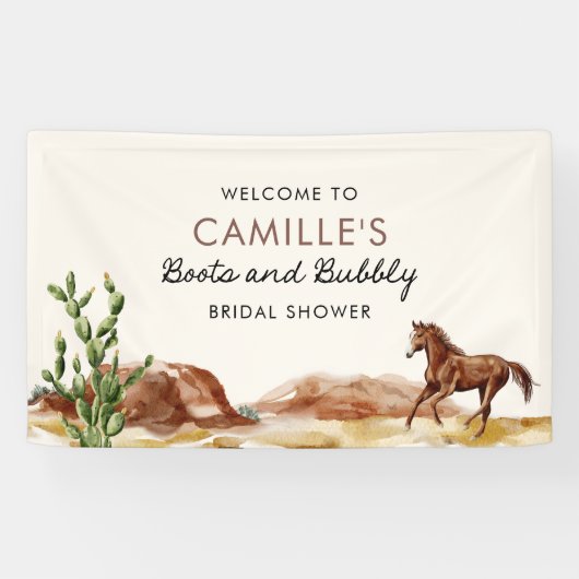 Rustieke Western Bruiloft Feest Welkomstbanner Spandoek (Horizontaal)