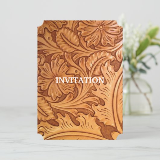 rustieke western country cowboy gedecoreerd leer kaart (Staand voorkant)