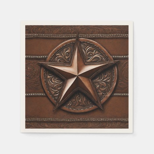 Rustieke Western Country Cowboy Texas Lone Star Servet (Voorkant)
