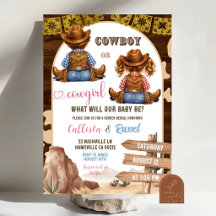 Rustieke Western Cowboy of Cowgirl Geslacht Reveal