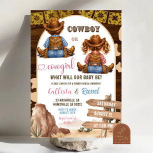 Rustieke Western Cowboy of Cowgirl Geslacht Reveal Kaart