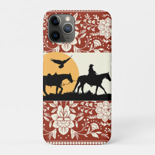 Rustieke Western Cowboy Paard Bloemrijke Volkskuns Case-Mate iPhone Case