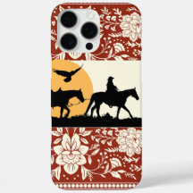 Rustieke Western Cowboy Paard Bloemrijke Volkskuns