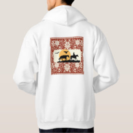 Rustieke Western Cowboy Paard Bloemrijke Volkskuns Hoodie