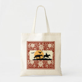Rustieke Western Cowboy Paard Bloemrijke Volkskuns Tote Bag