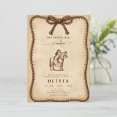 Rustieke Western Cowboy Paard Bruiloftsfeest Kaart (Staand voorkant)