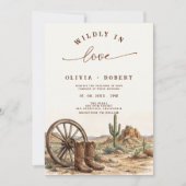 Rustieke Western Desert Cowboylaarzen Bruiloft Kaart (Voorkant)