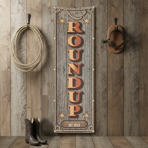 Rustieke Western Familie ROUNDUP Vert ID1318 Spandoek