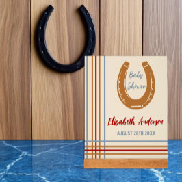 Rustieke Western Hoefijzer Baby Shower Acryl Bord