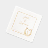 Rustieke Western Hoefijzer Naam & Initiaal Trouwda Folie Servetten (Links)