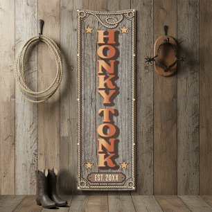 Rustieke western HONKY TONK Vert ID1318 Spandoek