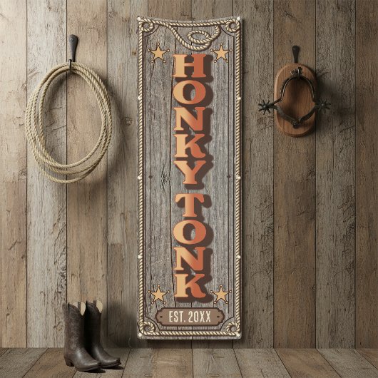 Rustieke western HONKY TONK Vert ID1318 Spandoek