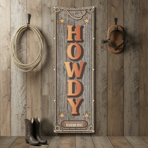 Rustieke western HOWDY familiereünie Vert ID1318 Spandoek