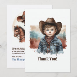Rustieke Western Howdy, Partner! Cowboy Verjaardag Bedankkaart